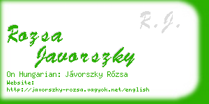 rozsa javorszky business card